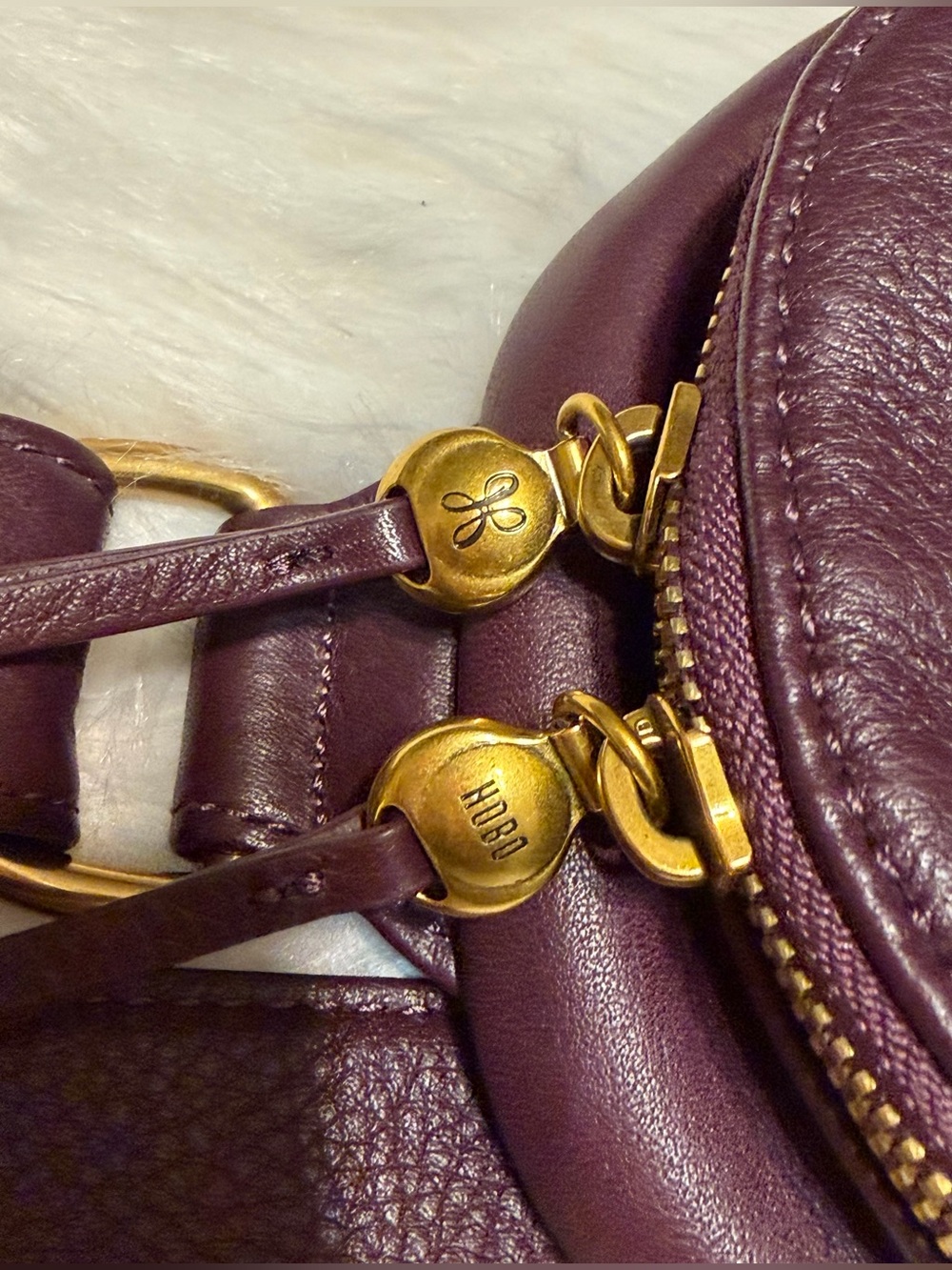 HOBO Fern Sling Mulberry Glaze Leather Crossbody - Picture 5 of 14